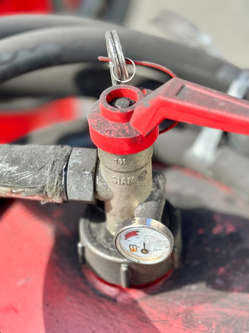 Pressure valve on a fire apparatus pump panel